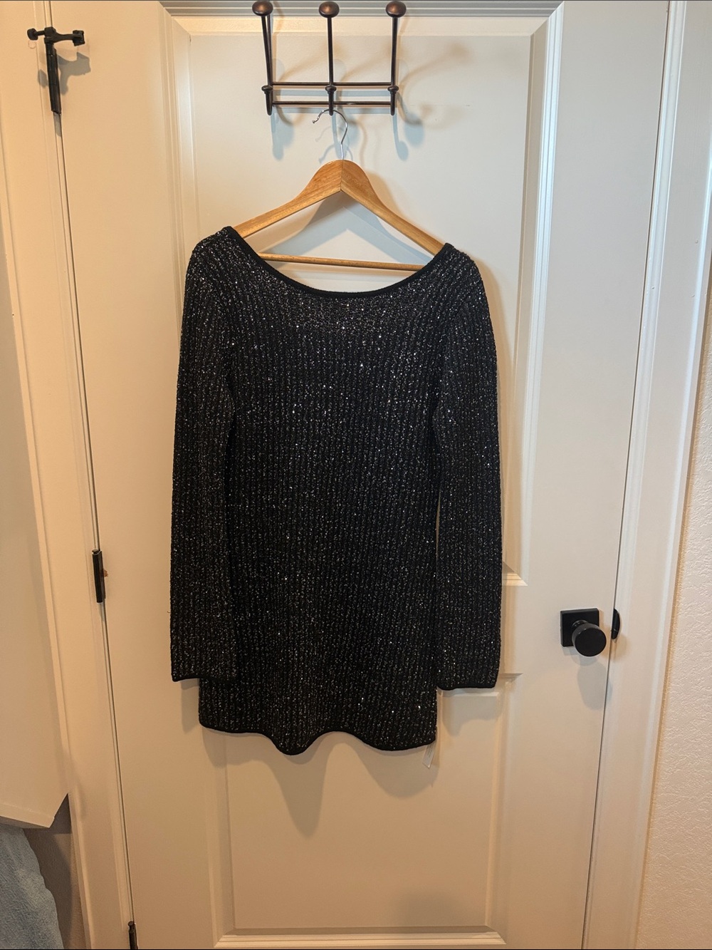 Z Supply Black Sparkle Long Sleeve Dress